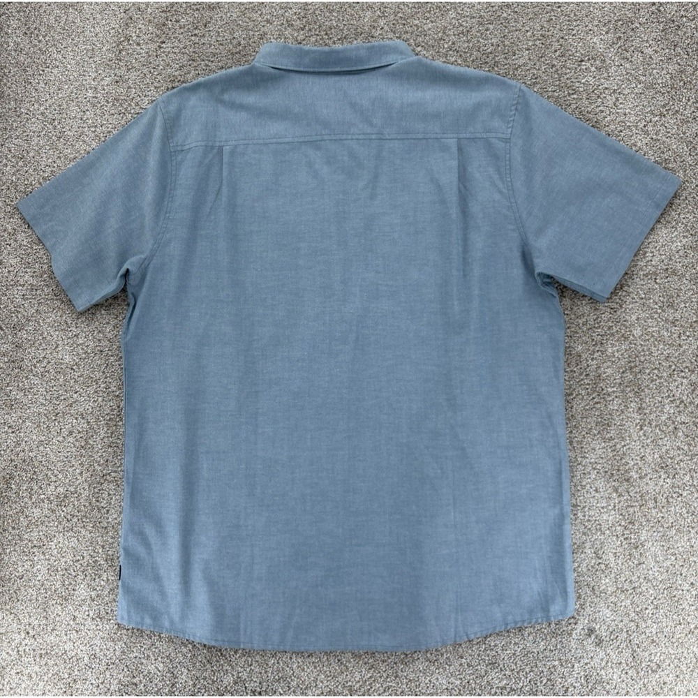 Roark Shirt Mens XL Blue Well Worn Mid Weight Classic Fit Short Sleeve Button Up - Picture 6 of 12